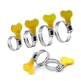 Sicherungsringzange 10 Stück/100 Stück 8–51 mm verstellbarer gelber Kunststoffgriff Handdreh-Schlauchschellen Schneckenantrieb 201 Edelstahl-Rohrclips for Festklemmen von Rohrschläuchen(10pcs,8-12mm)