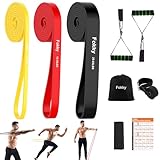 Resistance Bands Set, Fitnessbänder mit 3 Widerstandsstufen-mit Türanker, Griffen, Schutzhülle, Tragetasche und Trainingsanleitung, Widerstandsbänder für Fitness/Yoga/Krafttraining für Männer Frauen