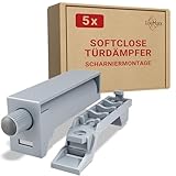 LouMaxx Softclose Türdämpfer 5er Set Schranktür Dämpfer in Grau – Softclose Türdämpfer Schrank zum einfachen Softclose nachrüsten von Schranktüren – für sanftes Schranktürschließen