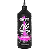 Muc Off No Puncture Hassle Tubeless Sealant Reifendichtmittel, 1 l - Hochwertiges Reifendichtmittel für Schlauchlose Fahrradreifen mit UV-Tracer-Farbstoff, Dichtet Risse und Löcher Bis Zu 6 mm ab