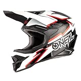 O'NEAL | Motocross-Helm | MX Enduro Motorrad | ABS-Schale, Sicherheitsnorm ECE 22.05, Lüftungsöffnungen für optimale Belüftung und Kühlung | 3SRS Helmet Voltage | Erwachsene | Schwarz Weiß | Größe L