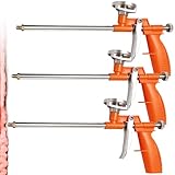 3 Stück PU Schaumpistole, Pistolenschaum, GOMETY Profi-Dosierpistole mit ergonomischem Kunststoffgriff Bauschaum Pistole aus Metall für Heimwerker und Profi zum Abdichten,Abdichten, Füllen, Orange