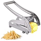 Leikurvo Pommesschneider, Kartoffelschneider mit 2 Einsätze, Professioneller Pommes Frites Schneider Edelstahl Professioneller French Fries Cutter Rutschfester Gemüseschneider Pommespresse Chip Maker