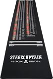 Stagecaptain DM-3D3000 Dart-Bodenschutzmatte - Ochematte mit Abstandsmarkierungen und Angaben zum optimalen Double Out-Ergebnis - Schwerer Dartteppich aus Gummi - rutschfest - Länge: 3 m - Schwarz