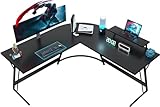 JUMMICO Gaming Tisch 130x130x75cm,Schreibtisch mit...