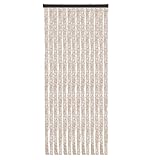 Arsvita Flauschvorhang Türvorhang (56x185 cm) in Meliert Beige-Weiß als Insektenschutz für Balkon, Terrasse oder Wohnmobil, Wohnwagen, Pavillon