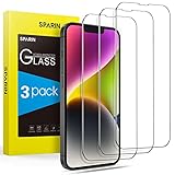 SPARIN für iPhone 14/13/13 Pro und iPhone 16e für Panzer Schutz Glas, 3 Stück HD Schutzfolie für iPhone 6.1 Zoll,9H-Härte Gehärtetes Glas