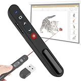 Presentation Clicker,2.4GHz Powerpoint Fernbedienung via USB Empfänger,Rot Pointer für Präsentationen mit Stiftclip,Wireless Presenter-Präsentationsfernbedienung für Lehrer,Büro,Besprechungen,Berichte