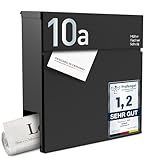 Radius® Designer Briefkasten Edelstahl - Hausnummer & Briefkasten Namensschild personalisiert mit Lasergravur - Postkasten Briefkästen inkl. Montagematerial aus DE – Letterman 6 Anthrazit