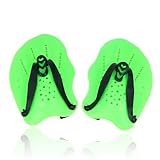 Schwimm-Handpaddel für Erwachsene und Kinder, 1 Paar Ausrüstung und Kit für Trainingshilfe im Pool, Stärke, einfach zu montieren, für Anfänger und Profis, fluoreszierendes Grün