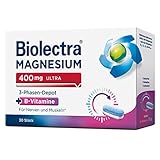 Biolectra® Magnesium 400 mg ultra 3-Phasen-Depot Tabletten 30 Stück, hochdosiert mit B-Vitaminen, Langzeit-Phase über viele Stunden, Apotheken-Qualität