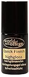 World of Nails-Design LED/UV Quick Finish highgloss, hochglänzendes Versiegelungsgel ohne Schwitzschicht Pinselflasche 6ml