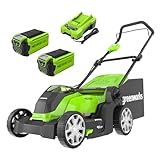 Greenworks 40V Kabelloser Akku Rasenmäher für Flächen bis...