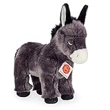 Teddy Hermann 90256 Esel stehend 25 cm, Kuscheltier, Plüschtier mit recycelter Füllung