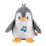 FISHER-PRICE Wackelnder Pinguin - Plüschspielzeug für Babys zum Spielen in Bauchlage mit Musik und wackelnden Bewegungen, fördert Seh-, Tast- und Hörsinn, begleitet Babys beim Heranwachsen, HNC10