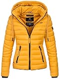 Navahoo Damen Jacke Steppjacke Übergangsjacke gesteppt Stepp Frühjahr B650 [B650-Lulana-Gelb-Gr.L]