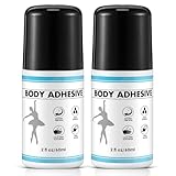 ElectricWise Roll-On-Körperkleber für Tänzer, 57 g, schweißbeständiger Körperkleber für fettige und trockene Haut, klares und ungiftiges Flüssigklebeband für Kompressionsstrümpfe, Perückenkleber