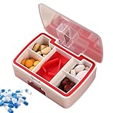 Kleine Pillendose - Tragbare Pillendose, Tablettenteiler | Tablettenschneider Zerkleinerer Organizer, Pillentrenner für kleine oder große Pillen, Tablettenabscheider, Tablettenabscheider