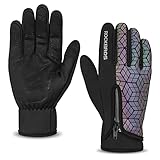 ROCKBROS Handschuhe Winter Warm Fahrradhandschuhe Touchscreen Handschuhe Anti-Rutsch Sporthandschuhe für Fahrrad Laufen Fitness