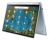 ASUS Chromebook Flip (C433) Convertible | 14,0' Full-HD Touch Display | Intel Core i5 | 8 GB RAM | 128 GB Speicher | Chrome OS | QWERTZ Tastatur | silber | Aluminium-Body | USB-C Ladefunktion