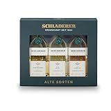 Schladerer Alte Obstbrand Klassiker Geschenk-Set Mini mit Schwarzwälder Alte Kirsche, Alter Apfel und Alte Zwetschge - hochwertige Obstbrände aus dem Schwarzwald (3 x 0,03l)