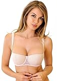 Rosme Lingerie Balconette-BH mit gepolsterten Trägern für Damen, Kollektion Grand, Beige, Größe 80C