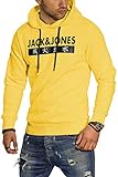 JACK & JONES Herren Hoodie Kapuzenpullover Sweatshirt Pullover Streetwear 4 Elements (Large, Yolk Yellow)
