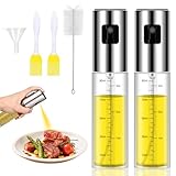 Ölsprüher für Speiseöl 2 stück 100ML, BPA-frei, Air Fryer Öl Sprühflasche, Küchenöl-Spray Lebensmittel Für Und Luftfritteusen Anti-Tropfen, Geeignet Für Barbecue und Grillen