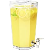 Lifewit 4L Getränkespender mit Zapfhahn, Kunststoff Wasserspender für Kombucha Limonade Saft Wasser Getränke, Wasserbehälter mit Wasserhahn, Saftspender Drink Dispenser für Partys Buffet Hochzeiten