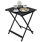 WOLTU Campingtisch klappbar, Gartentisch aus Aluminium, Balkontisch Klapptisch Beistelltisch für Garten Terrasse Balkon, 50.5 x 59.5 x 47 cm (B x H x T), Schwarz