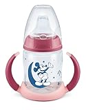 NUK Disney Mickey Mouse First Choice Trinklernflasche Night, 150ml, auslaufsicher, 6-18 Monate, 1 Stück, rot oder blau (Farbe nicht frei wählbar)