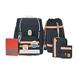 LÄSSIG School Set Boxy Unique - Schulranzen 7tlg. Dark Blue Ocean Edition