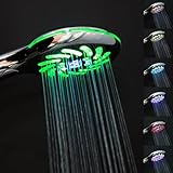 JINYOMFLY Duschkopf mit Temperaturanzeige, Duschkopf LED Temperatur, 3 Duschmodi Duschkopf mit Beleuchtung, LED Handbrause 7 Farben ändern sich Automatisch