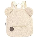 Aomig Plüsch Rucksack Kindergartenrucksack Kleinkind Rucksack Kindergarten Schultasche für Jungen Mädchen Kinder Tierischer Kinderrucksack Tier Cartoon Mini Tasche Kinder Rucksack für 2-6 Jahre (Weiß)