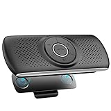 AGPTEK Freisprecheinrichtung für Auto, Bluetooth 5.0, integriertes Mikrofon, mit Clip für GPS, Musik, TF-Kartenslot, automatische Wiederverbindung, Lautsprecher, Auto, IOS Siri & Google Assistant