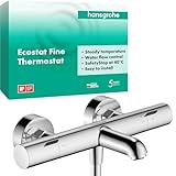 hansgrohe Ecostat Fine - Wannenthermostat Aufputz, Wannenarmatur mit Sicherheitssperre (SafetyStop) bei 40° C, Thermostat für die Badewanne, Mischbatterie für 2 Verbraucher, Chrom, 13325000