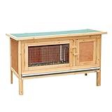 Kerbl Nagerhaus Fred (Stall für Hasen/Kanninchen, mit Ruheraum, aufklappbares Bitumendach mit Dachfixierung, verzinkte Wanne, Innenhöhe 40 cm) 82816