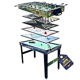 Best Sporting 10 in 1 Tischkicker, Spieltisch, Multifunktionstisch für Kinder & Erwachsene - inkl. Air Hockey, Tischtennis, Billardtisch, Tischfußball, Shuffleboard, Schach & Zubehör