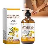 Ingwer Massageöl Ätherische Öle, 100 Ml Ätherische Öle Ingwer Bauchdrainag Ginger Oil Schlankheits Bauch Ingwer Öl Lymphdrainage Ingweröl, Ingwer-Massageöle Für Bad, Aromatherapie, Massage