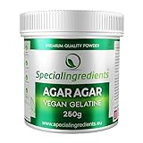 Special Ingredients Agar Agar 250g Höchster Qualität, Geeignet Für Veganer Und Vegetarier, Nicht Gentechnisch Verändert, Glutenfrei, Nicht Bestrahlt - Recycelbarer Behaltert