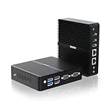 VENOEN Mini PC Industrie 12th Gen J6412 Prozessor, Lüfterlos Mini PC mit WIN11 Pro, 8GB DDR4 256GB SSD Office Home Mini-Computer,Dual HD-MI+1xDP 3 Display/2xLan/2xRS232 COM/WiFi/BT 4.2