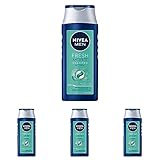 NIVEA MEN Fresh Anti Fett Shampoo (250 ml), Männer Shampoo mit Salbei für die tägliche Anwendung, pH-optimiertes Shampoo gegen fettige Haare und für eine frische Kopfhaut (Packung mit 4)