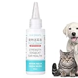 Vllold Katzenohr-Reinigungstropfen - 60 ml Universal-Welpenohrreiniger effektiv - Natürliche Hundeohrentropfen, schnelle Hundeohrpflege für Katzen, juckende Ohren, gesunde Gehörgänge