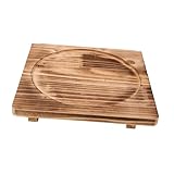 CLISPEED Hitzebeständige Stein Schüssel Matte aus Holz mit Geriffelter Oberfläche Rutschfester Topfuntersetzer für Heiße Pfannen Backblech und Koreanische Schüssel Großer Isolierender