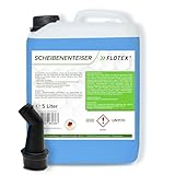 FLOTEX - Schnell wirkender Scheibenenteiser 5L | Effektiver Scheiben Enteiser Auto | Scheiben Enteisen ohne Kratzen | Schlierenfreies Scheiben Enteiserspray | Wirksam bis -40 Grad