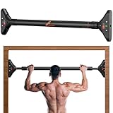 Klimmzugstange Türrahmen, Sportneer Pull Up Bar Tragkraft bis 200 Kg, Reckstange Ohne Schrauben 75-94 cm Ausziehbar, Türreck mit 16,5x4,5 cm PVC-Matten & Neues 360° Drehbares Zahnradschloss