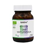 KINITRO Iodine 100% herbal, organischer Nahrungsergänzungskomplex, 150 µg Jod, 180 Kapseln, mit Bio-Seetangpulver PureSea, vegan