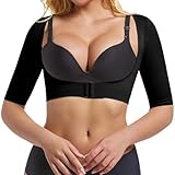 ONEW Damen Arm Former Oberarme Schlanker Shaper Buckel Haltungskorrektur Top Brustsstützung Shapewear Unterhemd Ärmel Kompression Korsett Schwarz M