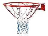 Basketballkorb HangRing Basketball Basketballring mit Netz und Befestigungsschrauben Ø 45 cm Outdoor + 4 Befestigungsschrauben