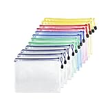 Fousenuk 12 Pcs Dokumententasche mit Reißverschluss A5,...